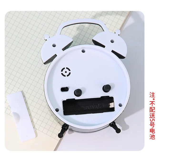 Creative Cartoon Alarm Clock Kids Students Bell Alarm Clock Minimalist Fashion Desktop Clock Bedroom Wake Up Clock