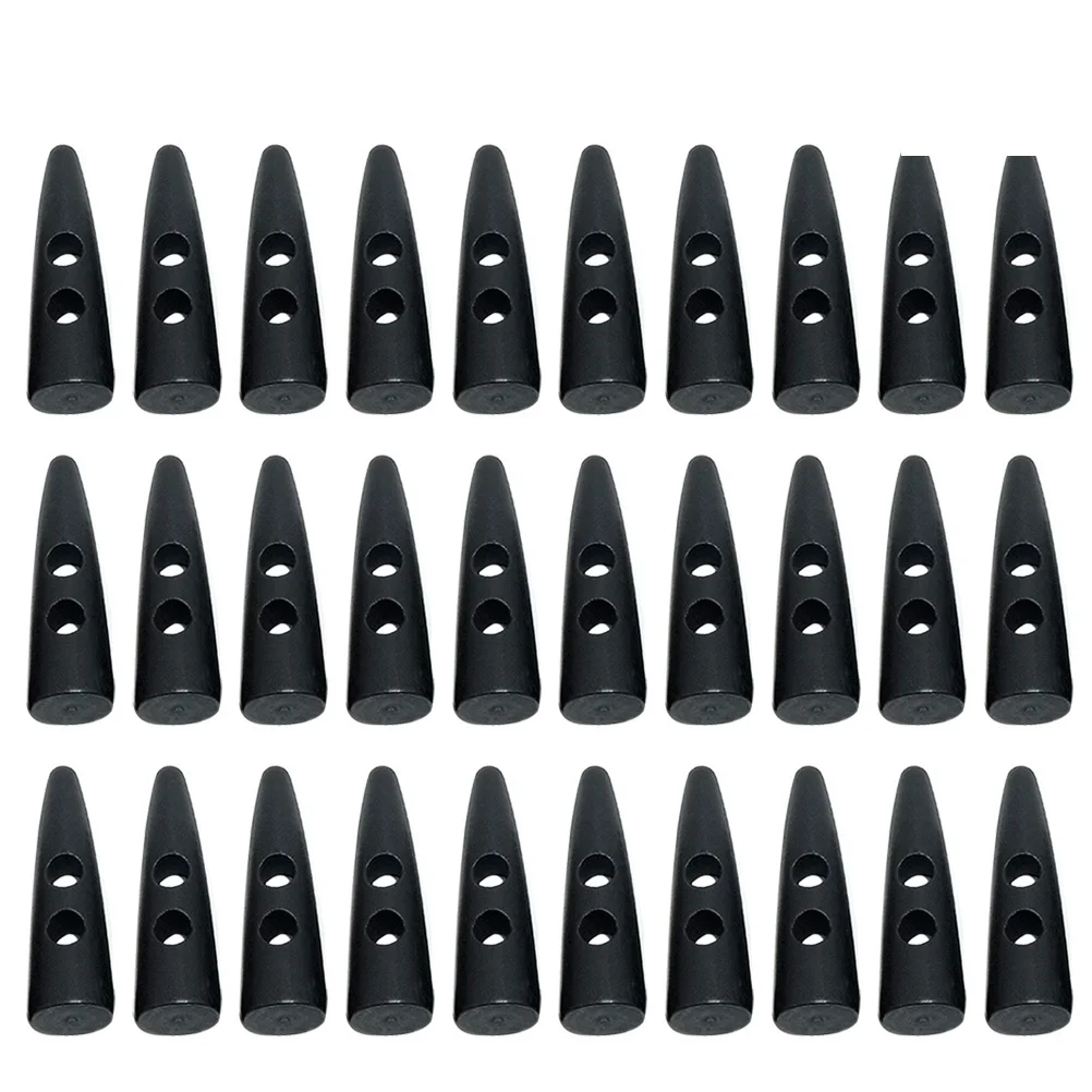 

30Pcs Wooden Buttons Retro Olive Shape 2 Holes DIY Sewing Overcoat Decoration Black 5Cm 2 Holes Wooden Buttons