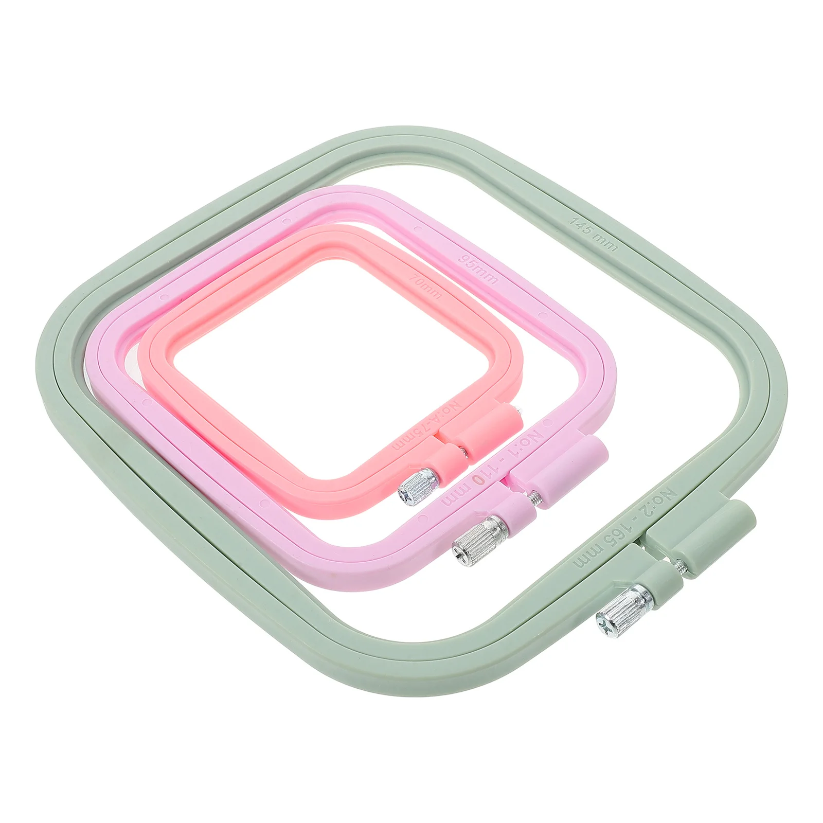 

1 Set Square Hoop Frame Durable Abs Lightweight Portable Candy Color Embroidery Ring For Sewing Needlework Projects Embroidery