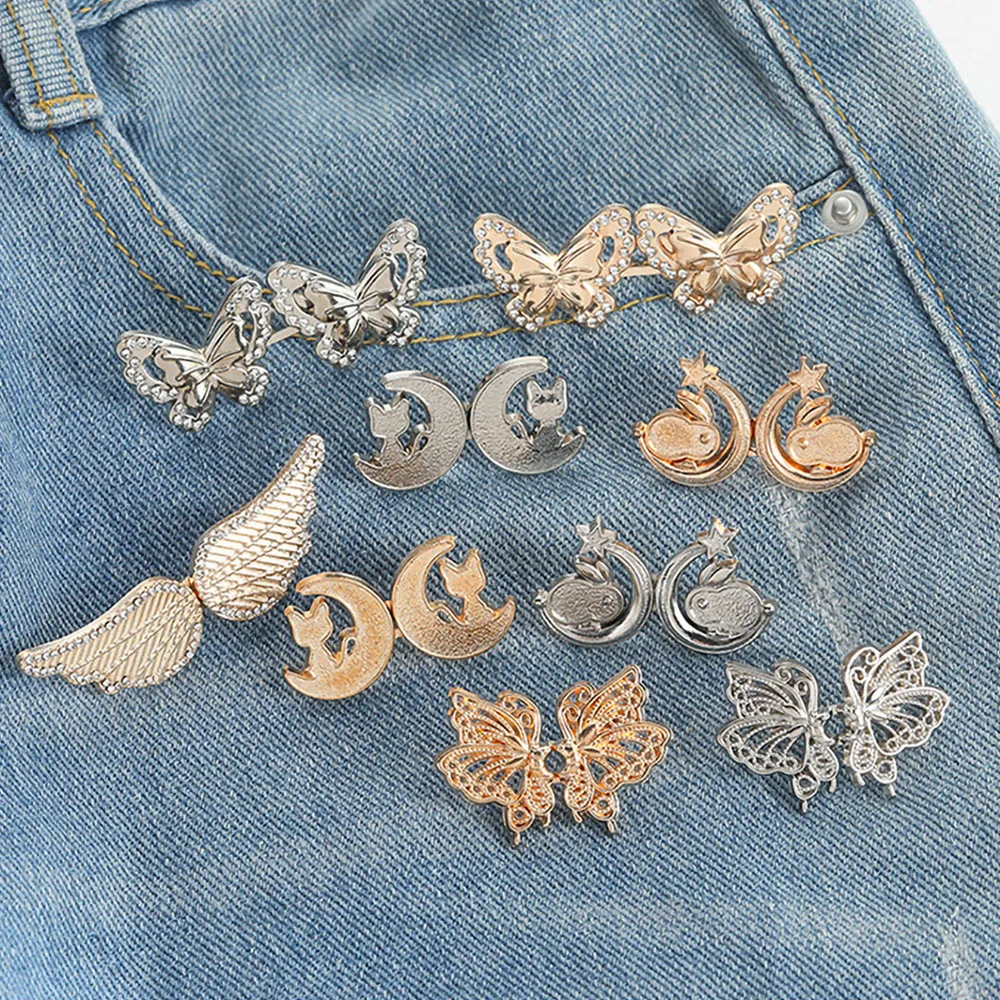 

Безшовный утягивающий пояс для джинсов с регулируемой застежкой-бабочкой, мгновенный эффект похудения, женские аксессуары для одежды