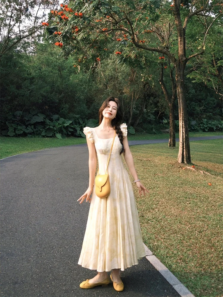 

Crbaby Studio Summer Floral Print adient Color Svel Dr Women's Beach Holiday Sle Long A-Line Skirt Dr