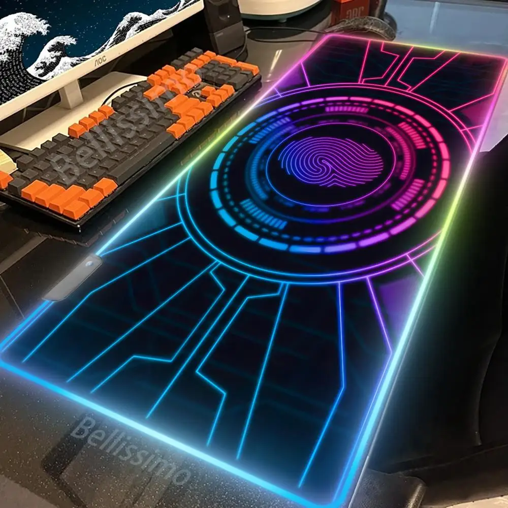 Colorful large game RGB color mousepad keyboard game mouse pad LED desktop luminous table pad animation 90x40 rubber mouse pad