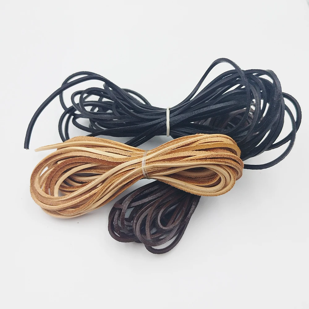 

1/2Yard 2MM Square Thick Cowhide Rope Vintage Cowhide Rope Bracelet Necklace Mobile Pendant Gift Jewelry Decorative Leather Rope