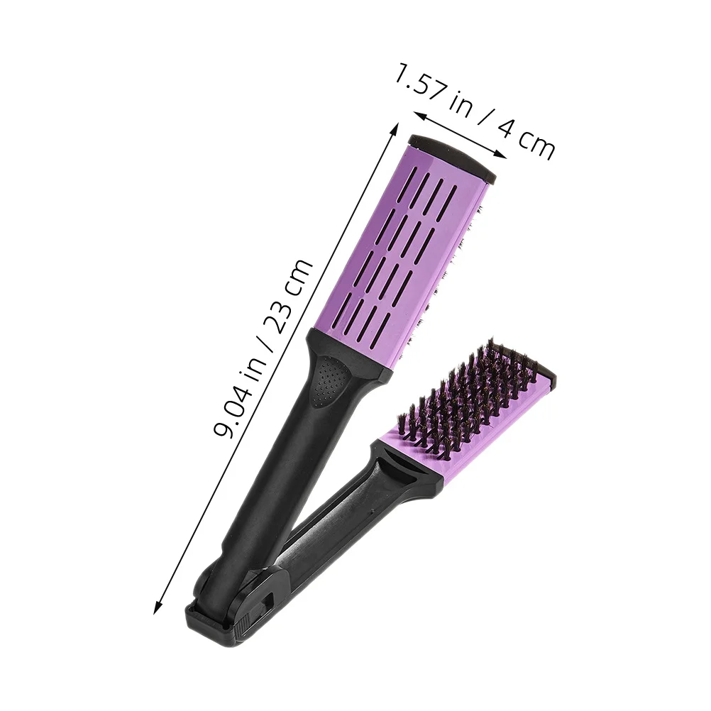 مشط تشكيل الشعر على شكل حرف V، فرشاة تمليس مزدوجة الجوانب لجميع أنواع الشعر، سهلة وفك تشابك الحرارة حتى
