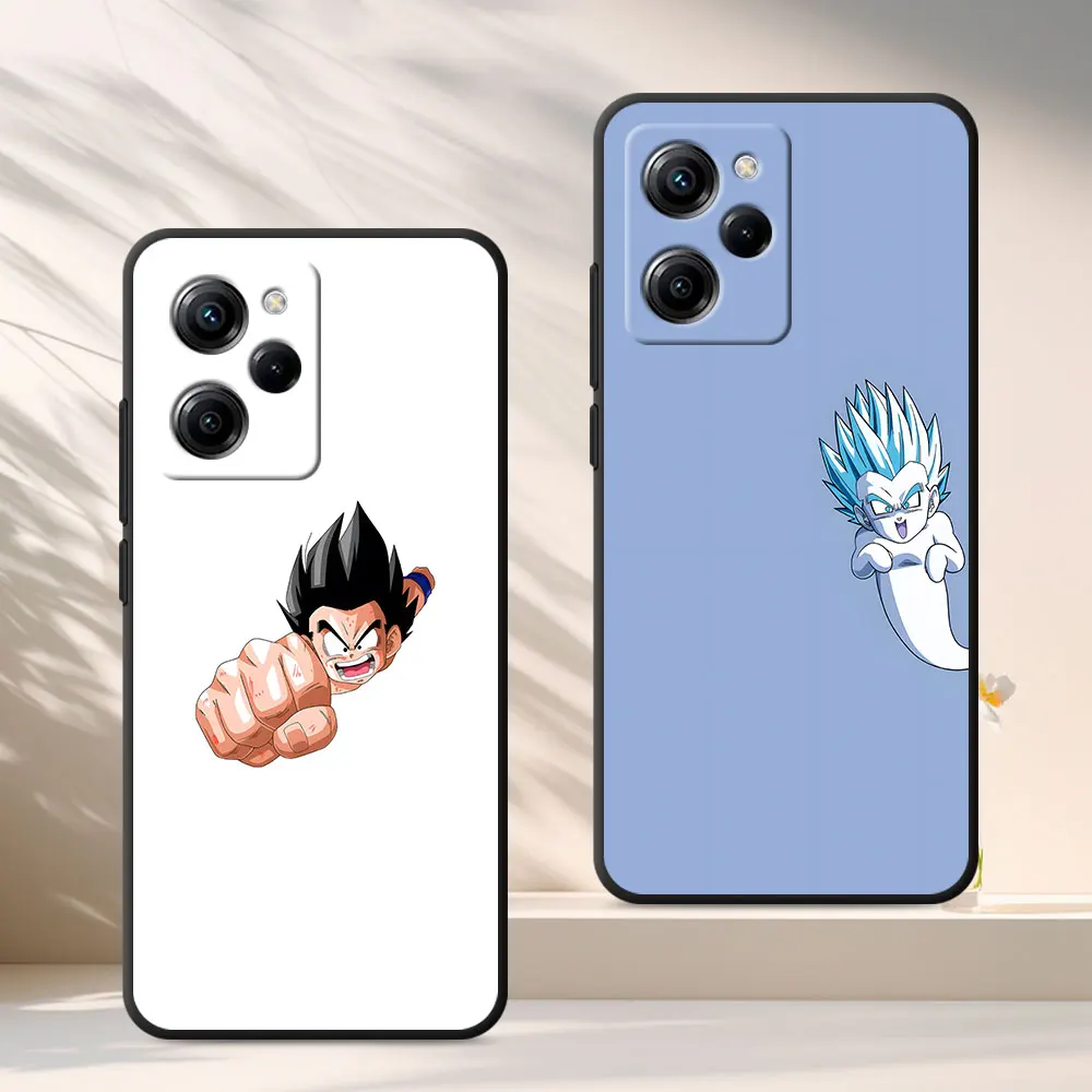Kakarotto Dragon Ball Case for Xiaomi Poco F5 X3 NFC X5 C65 M6 M4 X4 M3 X2 F7 Pro Black TPU Protective Phone Cover