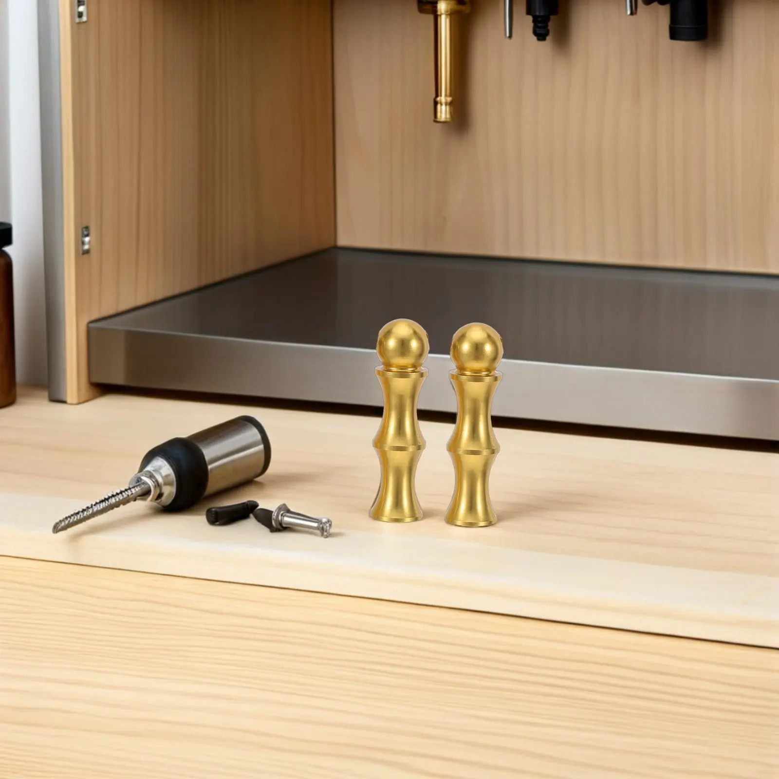 4Pcs Furniture Hardware Accessories Decorative Cabinet Post End Cap Metal Spindle Connectors for Glass Railing Post Anchor