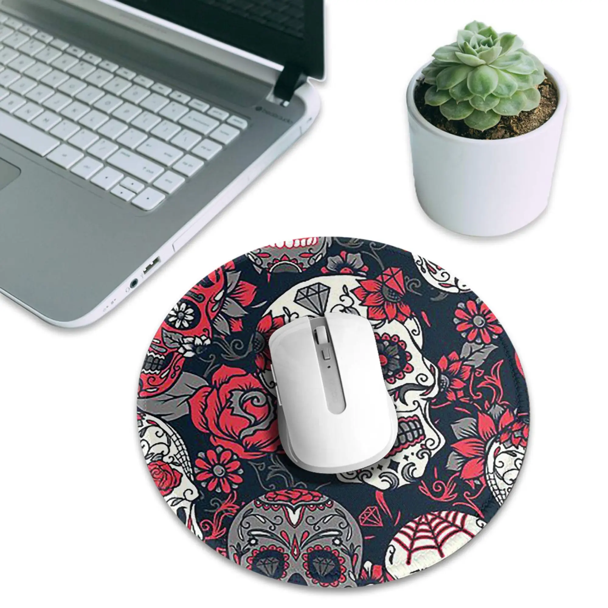 Sugar Skull Pattern Red Mouse Pad Computer Keyboard Mouse Mat Gamer PC Laptop Desk Mat Office Accessories Table Mats