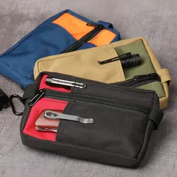 Multifunctional EDC Tactical Tool Storage Bag Foldable Knife Pen Phone Portable Bag Card Wallet Outdoor Camping Organizer Bags