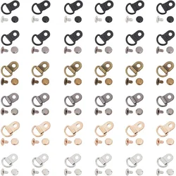 1 Box Shoelace Hook Metal Lace Hooks Mounting Clips Fittings D‑Ring Eyelet Buckles with Rivets for Hiking Boots Repair