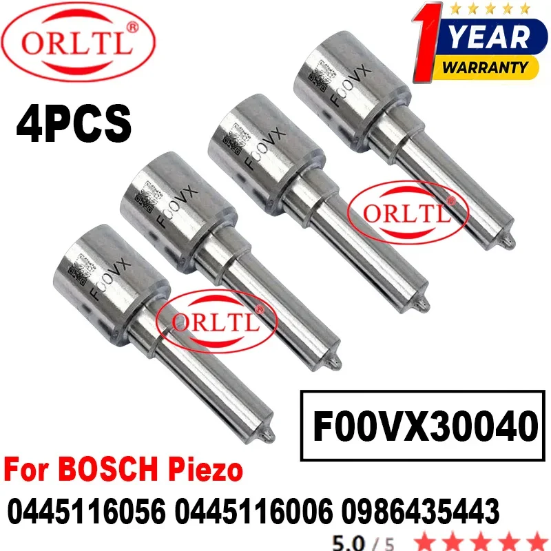 4PCS F00VX30040 For BOSCH Piezo Honda Accord, Civic, CR-V 2.2d 0445116056 0445116006 0986435443 Diesel Injector Nozzle