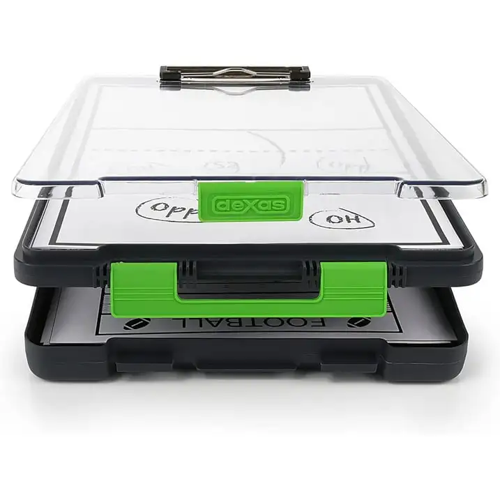 Prancheta Dexas Clearview Clipcase, 13,75 x 9,5 pol., verde