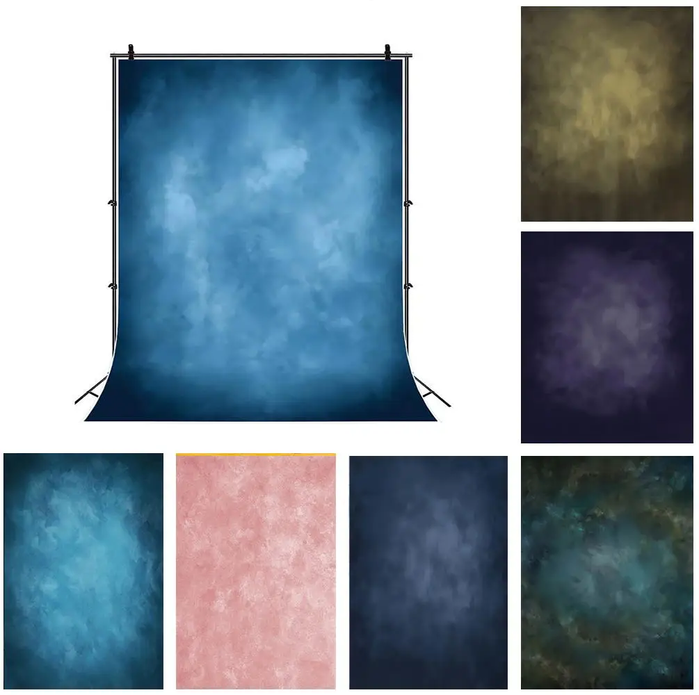 

Laeacco Retro Abstract Background Blurry Blue Gradient Solid Color Baby Shower Kids Adults Art Portrait Photography Backdrops