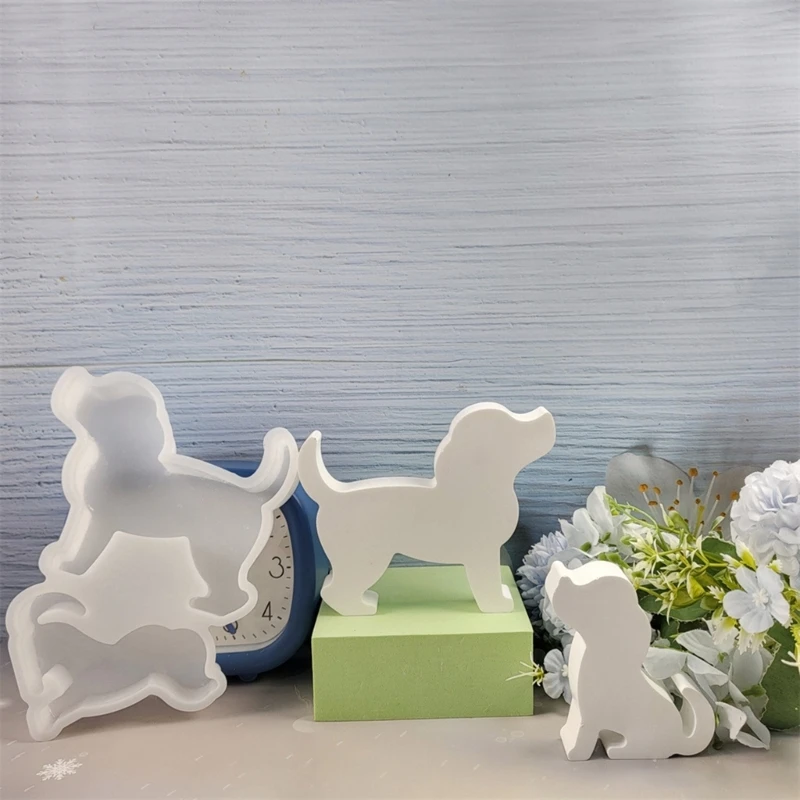 Multifuntional Dog Sculpture Molds for Cement and Plaster Home Decors Dropsale