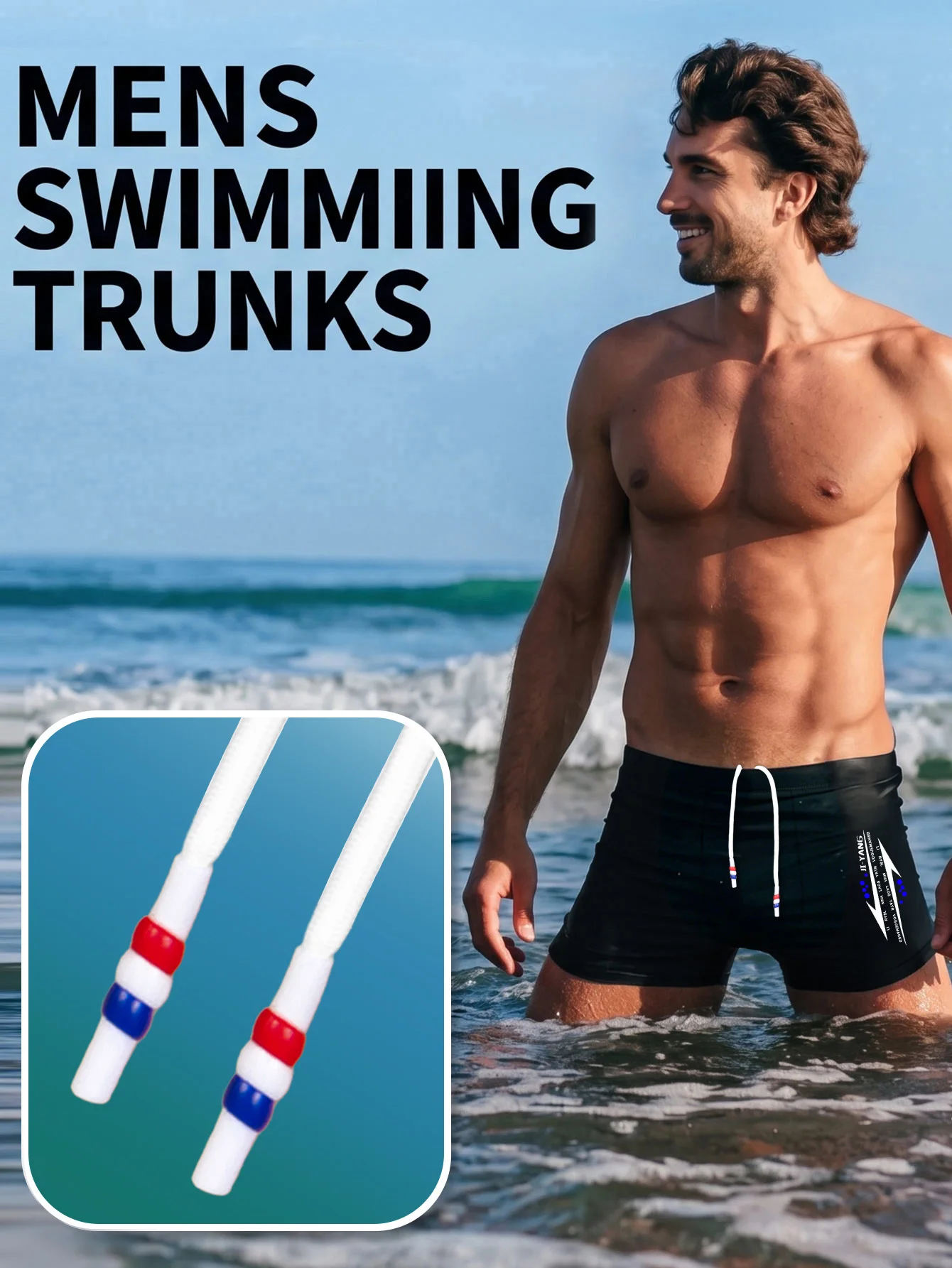 Men's Swim Shorts in Energetic Sporty Prints, Quick-Dry Comfort Wear, Ideal for Beach Days and Active Gym Use image 2