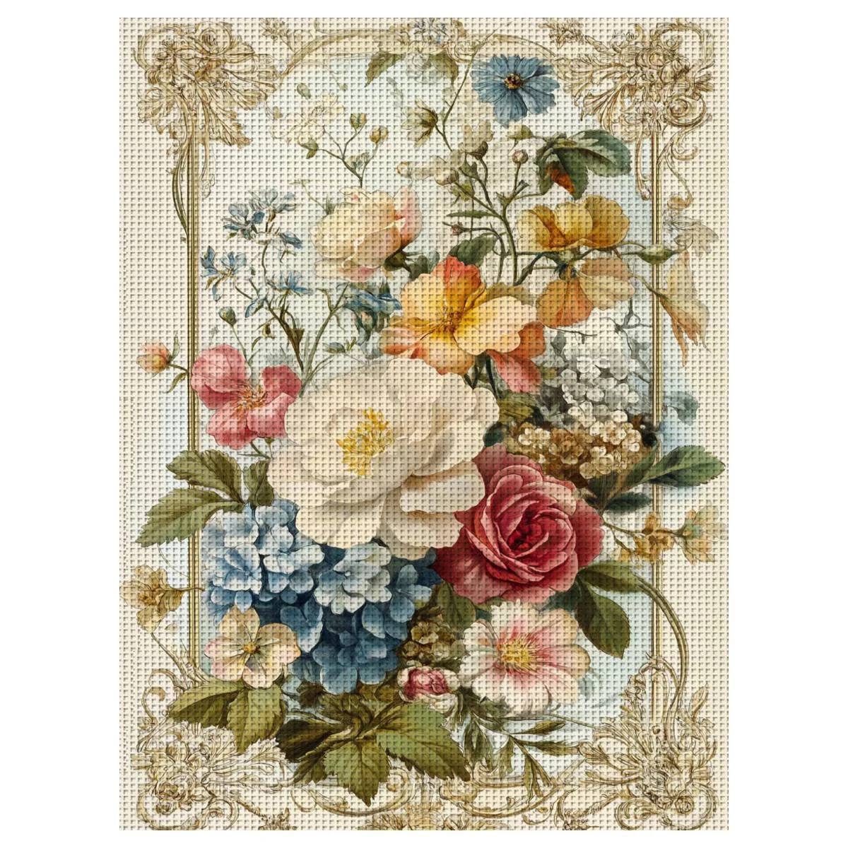 1pc 40X50CM/15.74*19.7inch Flower Stamped Cross Stitch Kit DIY Kit 11CT/14CT DIY Embroidered Set DIY Cross-Stitch Set Joy Sunday view 4