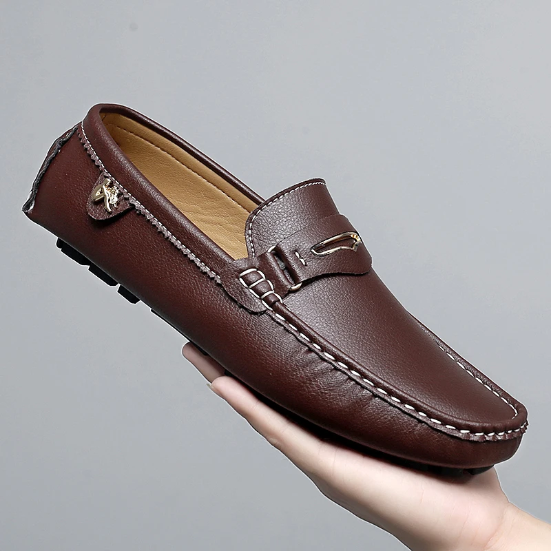 

Formal Italian Shoes Men Handmade Leather Loafer Driving Flats Slip-on Casual Shoes Luxury Comfy Moccasins Dress Shoes for Men