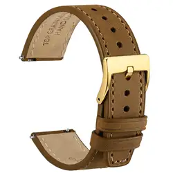 WOCCI Elite Watch Band, Top Grain Leather, Quick Release, Band Width 18mm 20mm 22mm