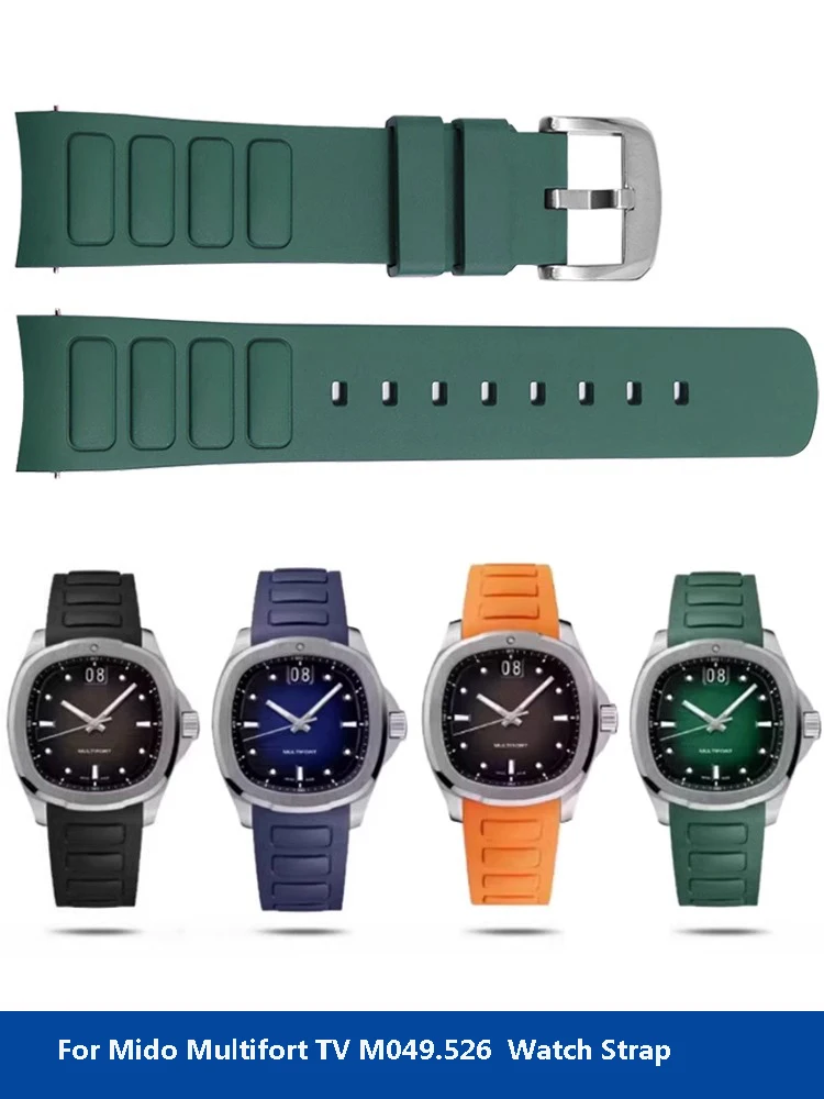 ل ميدو Multifort TV M049.526 مطاط مقاوم للمياه حزام ساعة اليد 22 مللي متر M049 واجهة منحنية ساعة سيليكون اكسسوارات حزام الساعات