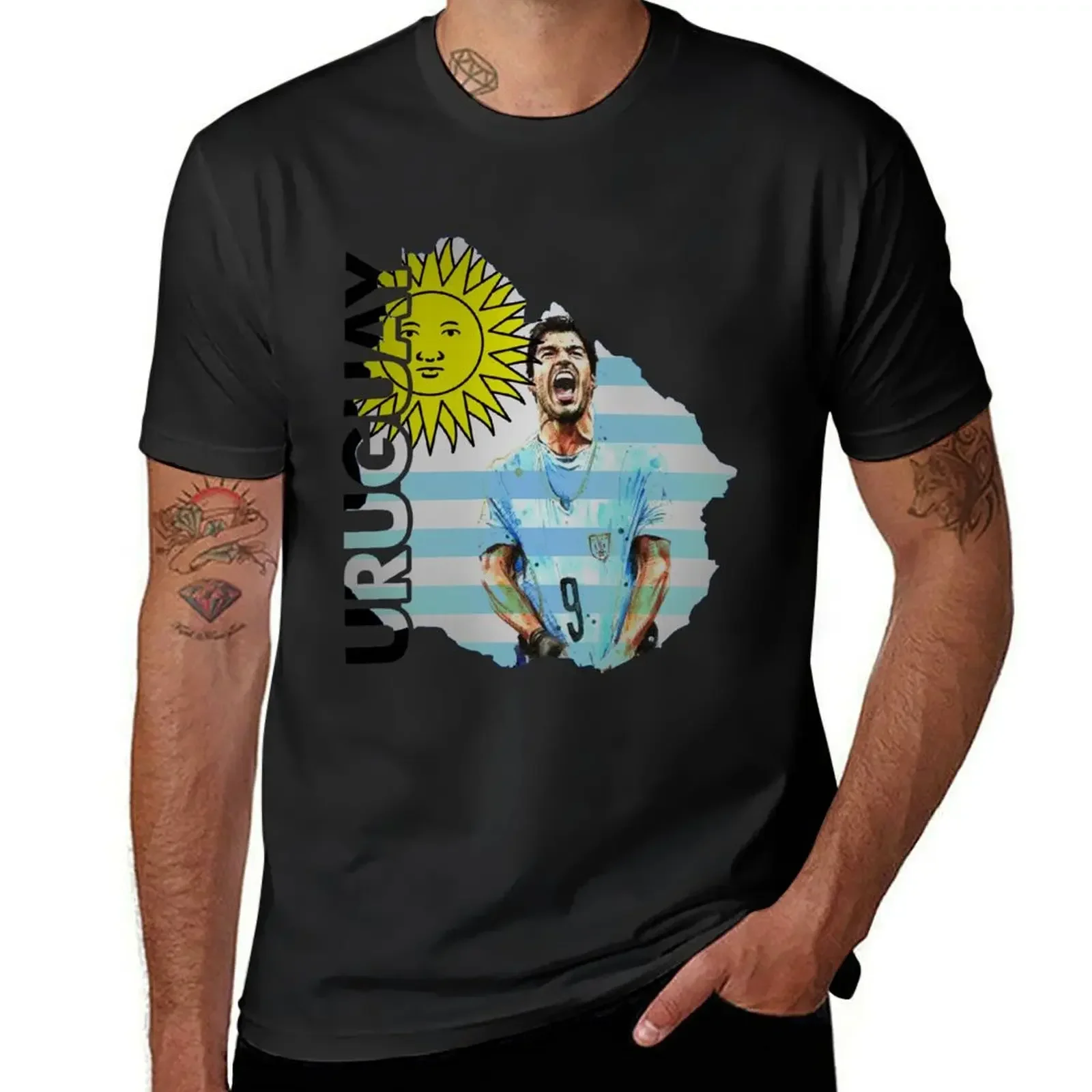 

Uruguayan Soccer Team, Luis Suarez Uruguay T-Shirt plus size tops graphic t shirts street wear mens graphic t-shirts hip hop