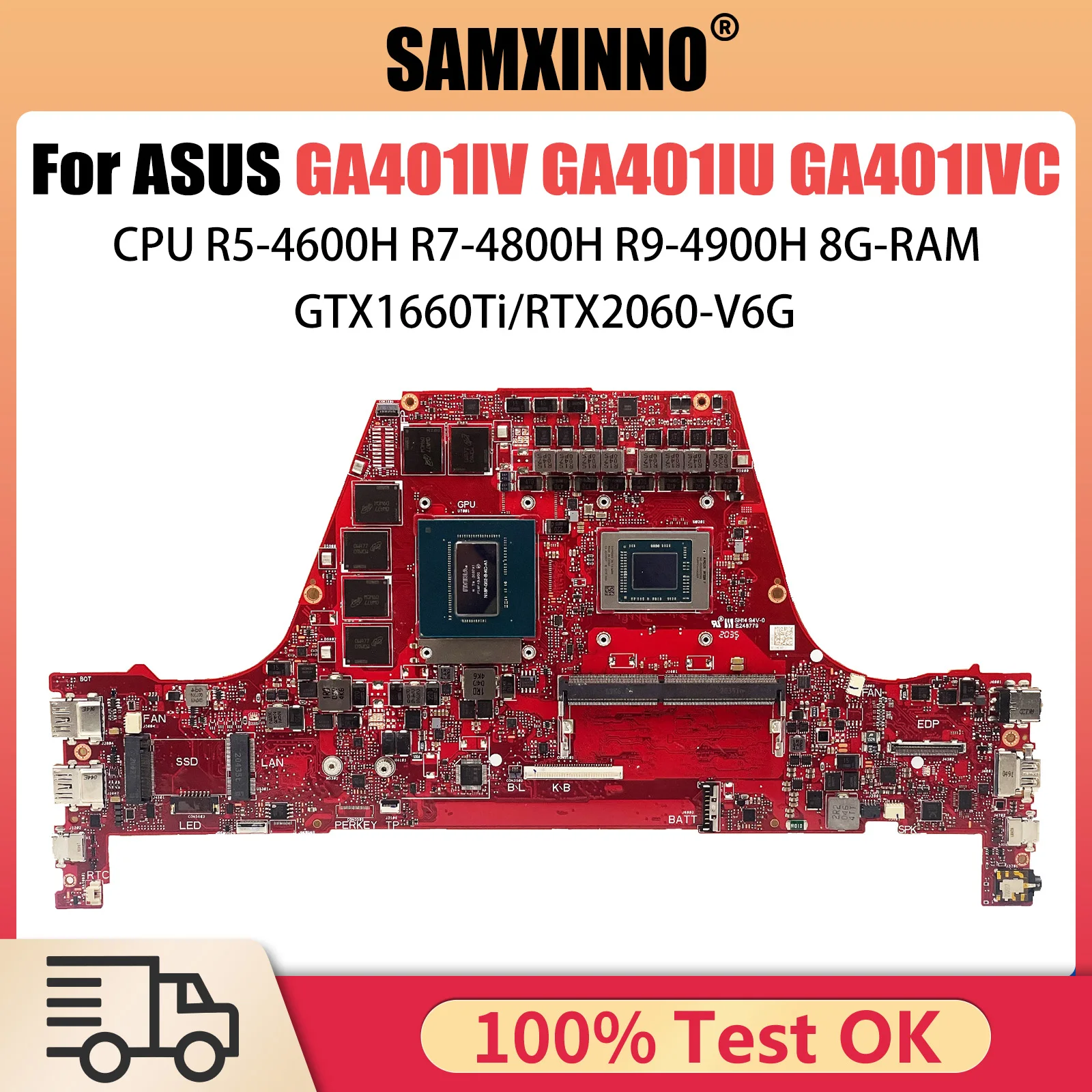 GA401I Mainboard For ASUS ROG Zephyrus G14 GA401IV GA401IU GA401IVC Laptop Motherboard CPU With R5 R7 R9 GTX1660Ti/V6G