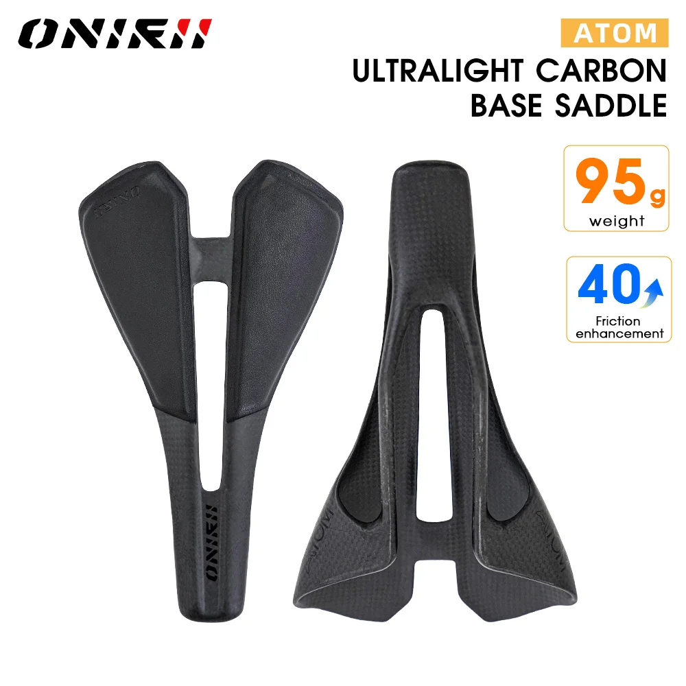 ONIRII ATOM 95 g Carbon-Fahrradsattel, ultraleichte integrierte Basis, ultradünner, stoßdämpfender Fahrradsitz für Rennrad, 2025, NEU
