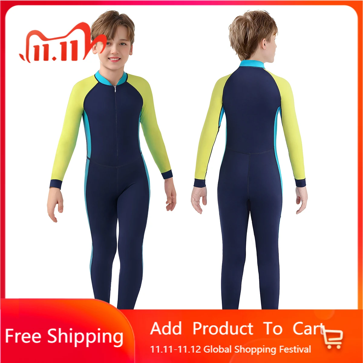 بدلة سباحة STLF للأطفال بأكمام طويلة من قطعة واحدة واقية من الشمس سريعة الجفاف للرياضات المائية الخارجية #1