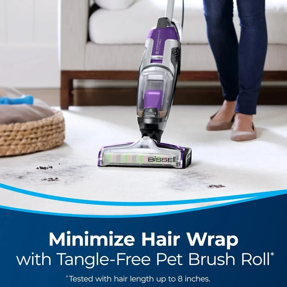 All in One Wet Dry Vacuum Cleaner and Mop for Hard Floors and Area Rugs, TWO-TANK TECHNOLOGY, MULTI-SURFACE CLEANING, Purple,