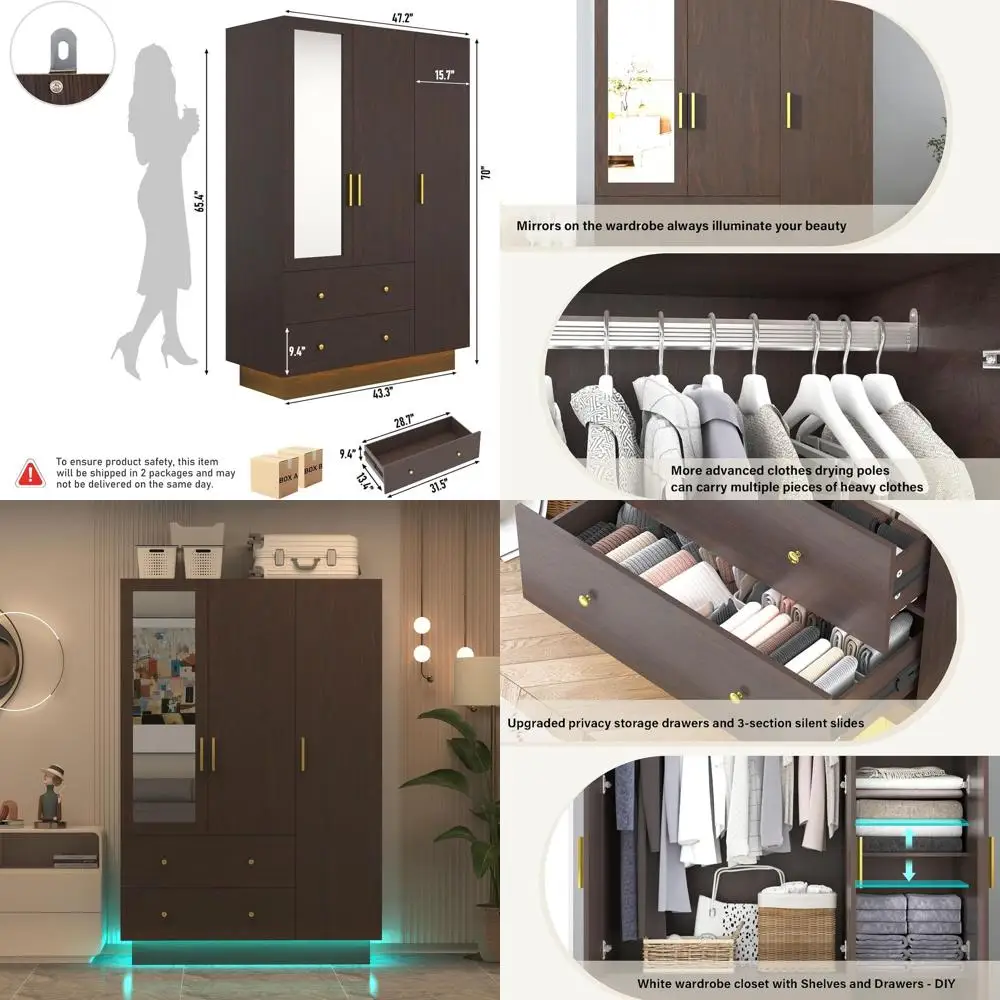 3 Door Wardrobe Clo…