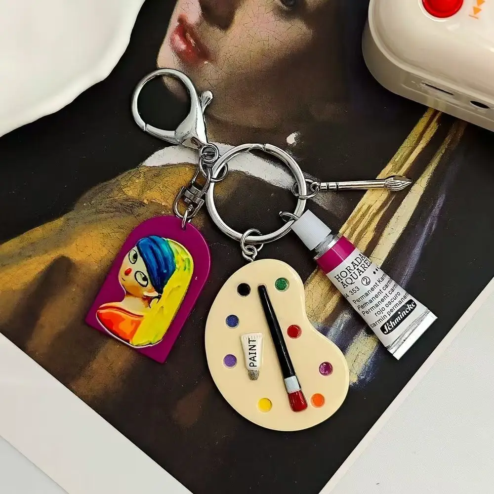 1 قطعة عباد الشمس فان جوخ النفط اللوحة المفاتيح الرسام الفن طالب حلقة رئيسية هدية عيد ميلاد فريدة من نوعها