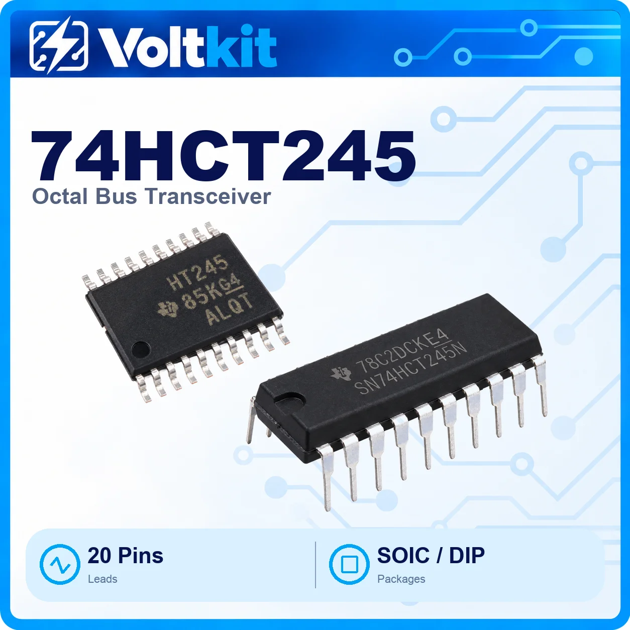5PCS 74HCT245 SN74HCT245N SN74HCT245 DIP-20 Logic IC Shift Register New Original In Stock Wholesale