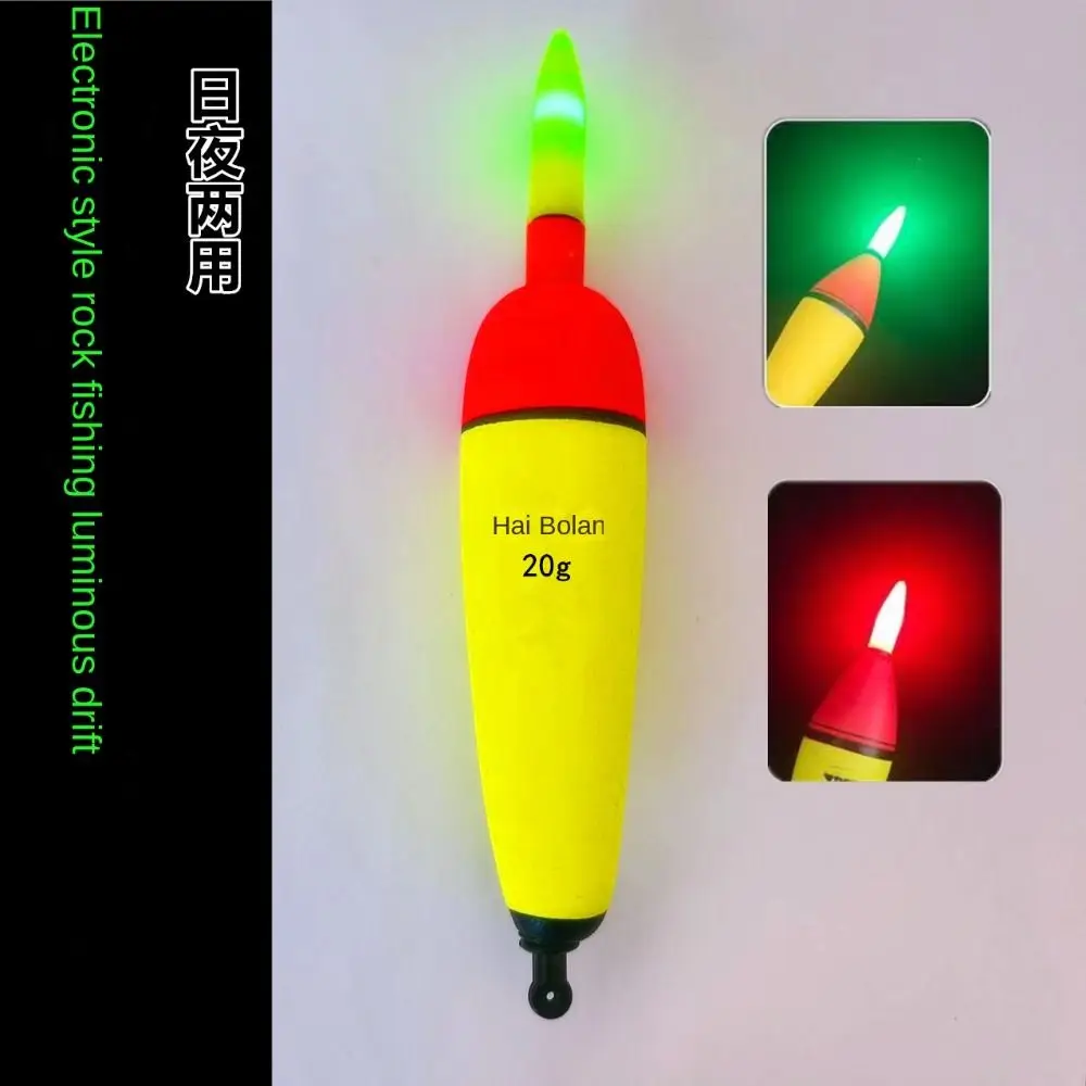 1 szt. 10 g-120 g EVA Luminous Fishing Night Float Light Stick Foam Plastic Bobber Sea Rock Fishing Striking Floats zielone światło