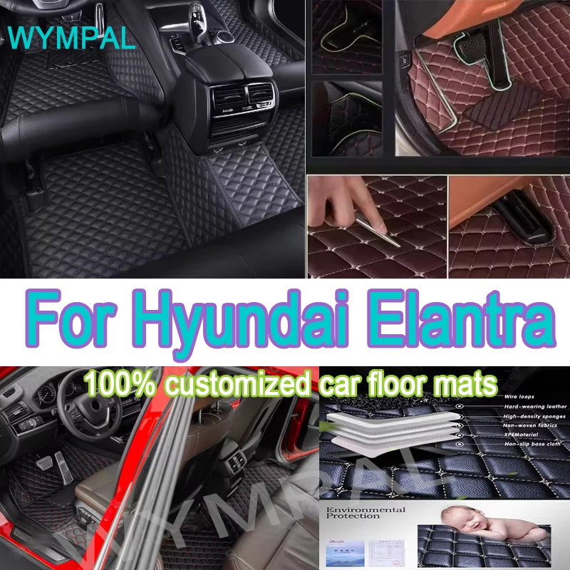 

Luxury Car Floor Mat For Hyundai Elantra Avante i30 Sedan CN7 2021 2022 2023 2024 Waterproof Protective Pads Foot Car Mat