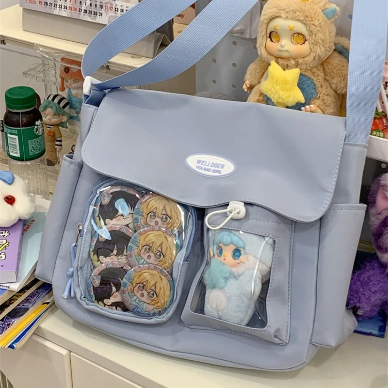 

Модные школьные сумки через плечо для женщин, японские сумки-мессенджеры Kawaii с прозрачным окном, сумки Ita для девочек-подростков