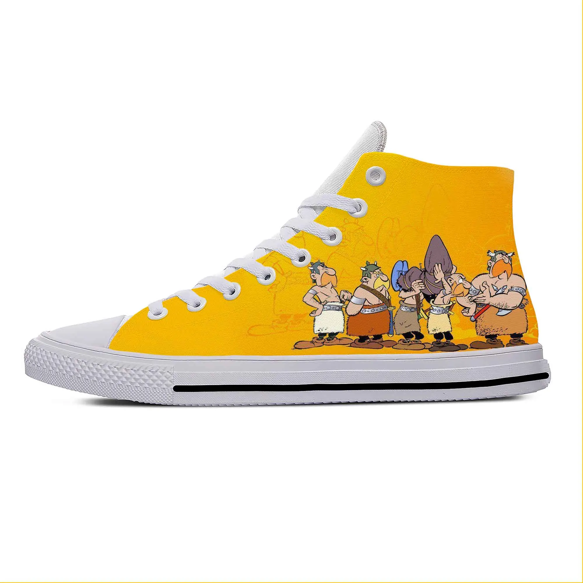 Hot Anime Cartoon Manga Asterix Obelix Adventures Casual Cloth Shoes High Top Lightweight Breathable 3D Print Men Women Sneakers