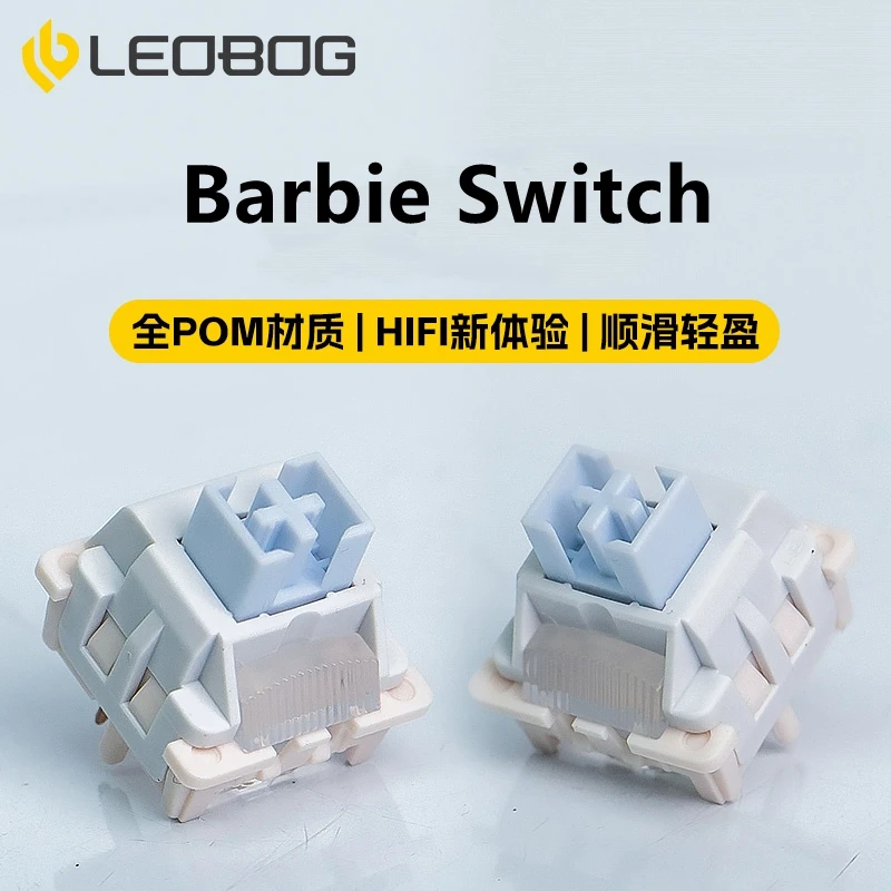 LEOBOG Barbie Switch 5pins Linear RGB SMD Custom Mechanical Keyboard Accessories All POM Material HiFi Factory lubrication 35gf