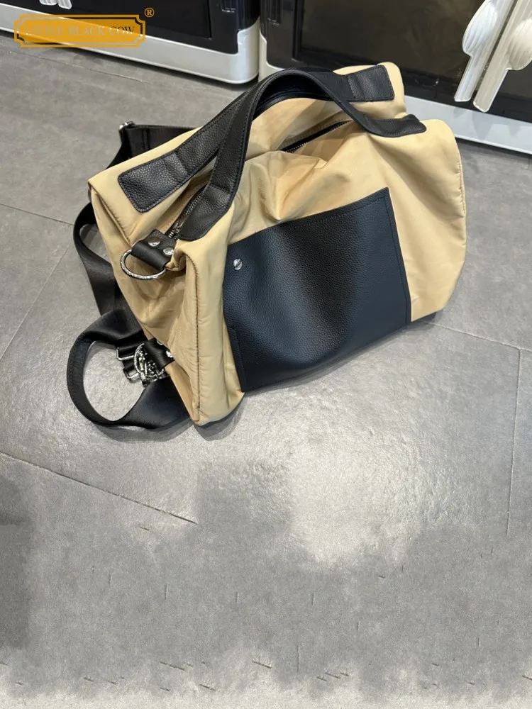 

Outside Travel Women Men Fashion Canvas Zipper Color Block Light Weight Large Capacity Backpack Shoulder Satchel Crossbody Bag