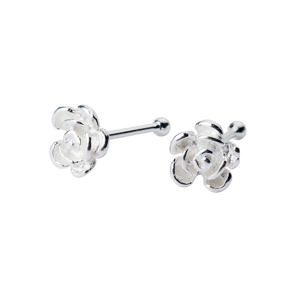 Modian Classic Rose Flower Tiny Plant Stud Earrings Romantic 925 Sterling Silver Jewelry For Women S925 Silver Fine Jewelry