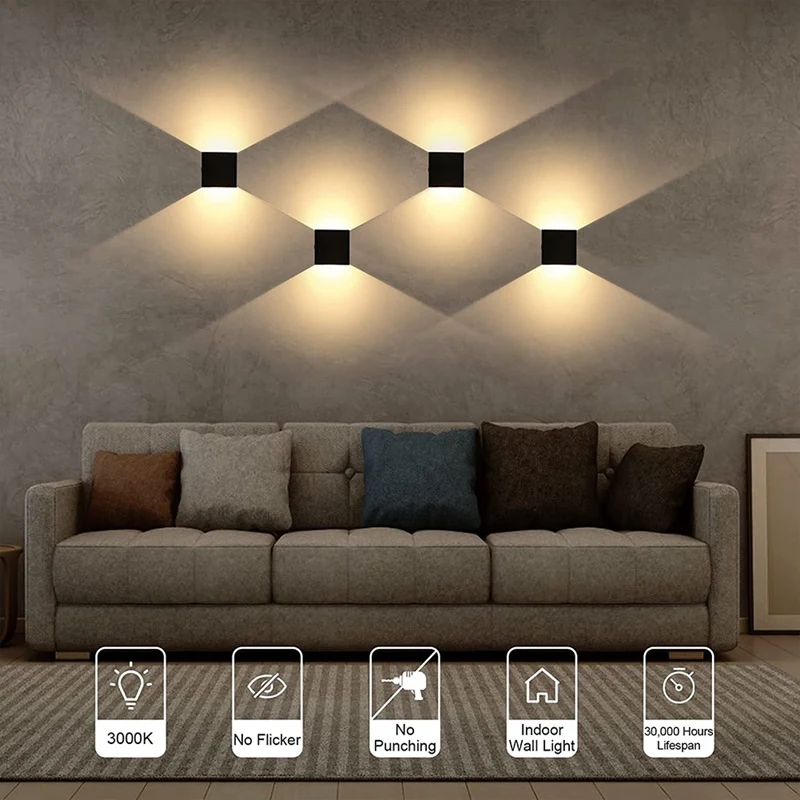 2 ชุดโคมไฟติดผนังแบบสัมผัส USB ชาร์จไฟกลางคืนอลูมิเนียมโคมไฟติดผนังแม่เหล็กในร่มสัมผัสหรี่แสงได้ (แสงสีขาว)
