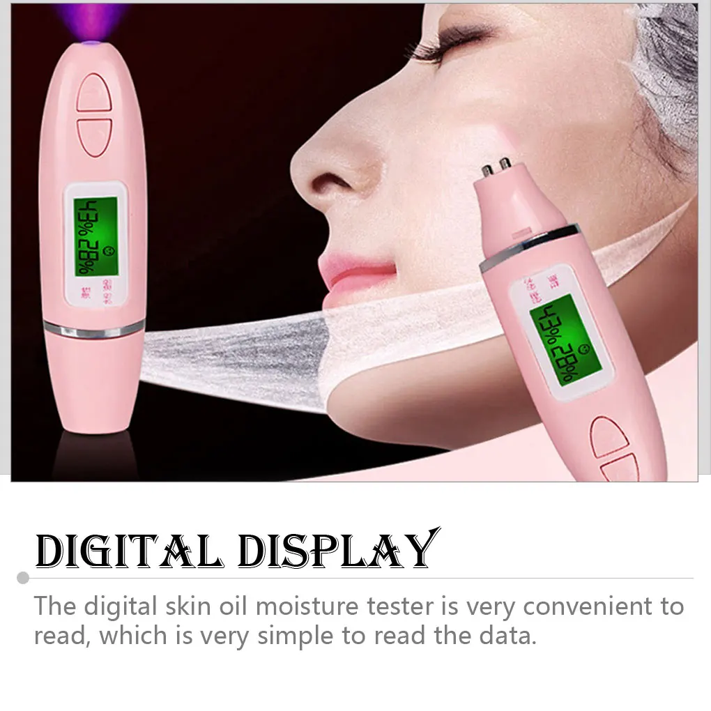 Humidimètre Portable avec écran LCD numérique, testeur de capteur de peau de précision, analyseur d'humidité du visage, d'eau et d'huile, testeur d'humidité de la peau