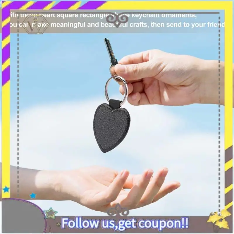 New 20 Pieces Sublimation Blank Keychains PU Leather Keychain Pendant Heat Transfer Keychain Ornament For DIY Crafts Making