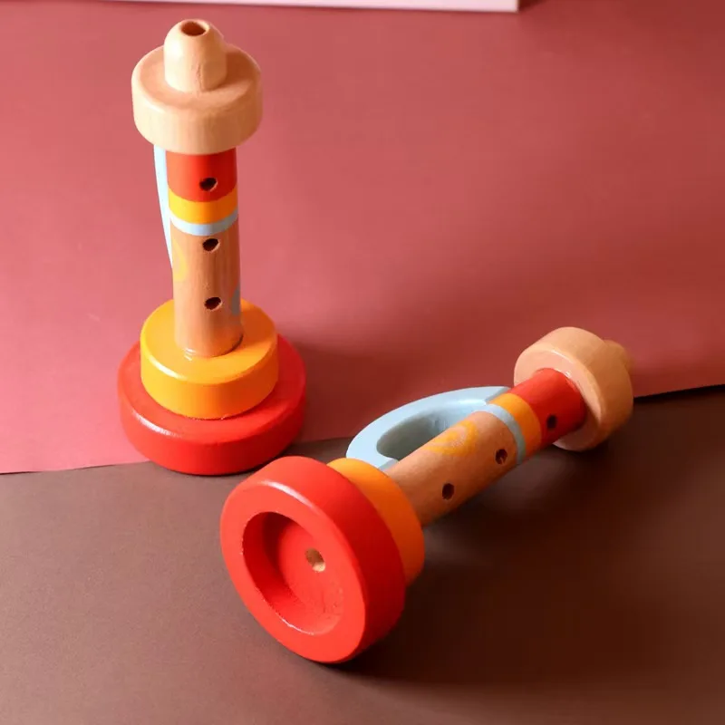 Trompete de madeira para crianças, instrumentos musicais pré-escolares, brinquedos educativos, presentes de aniversário, lembrancinhas de festa, kinder Spielzeuge