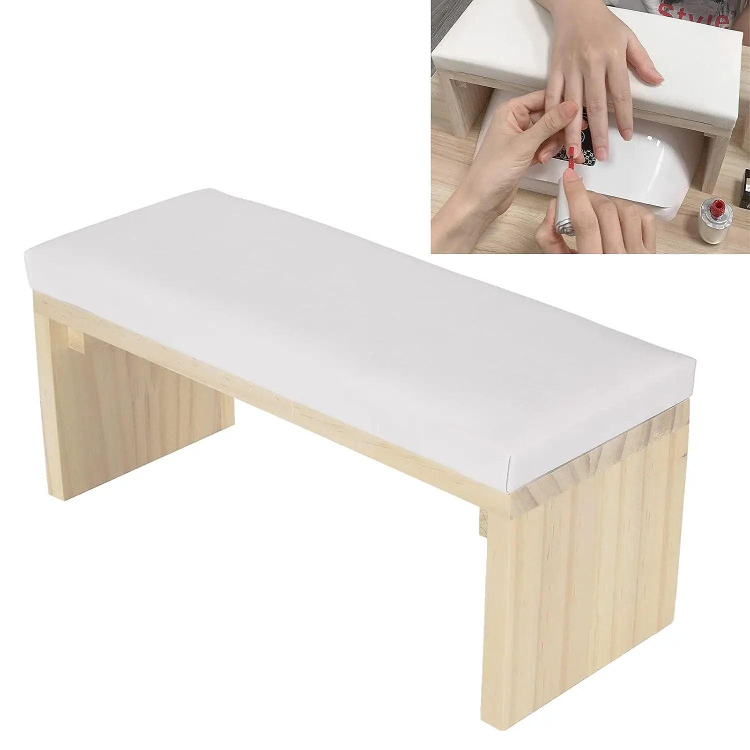 Support de bras en PU pour manucure et nail art, oreiller à main, polymères de polissage des ongles, support en bois