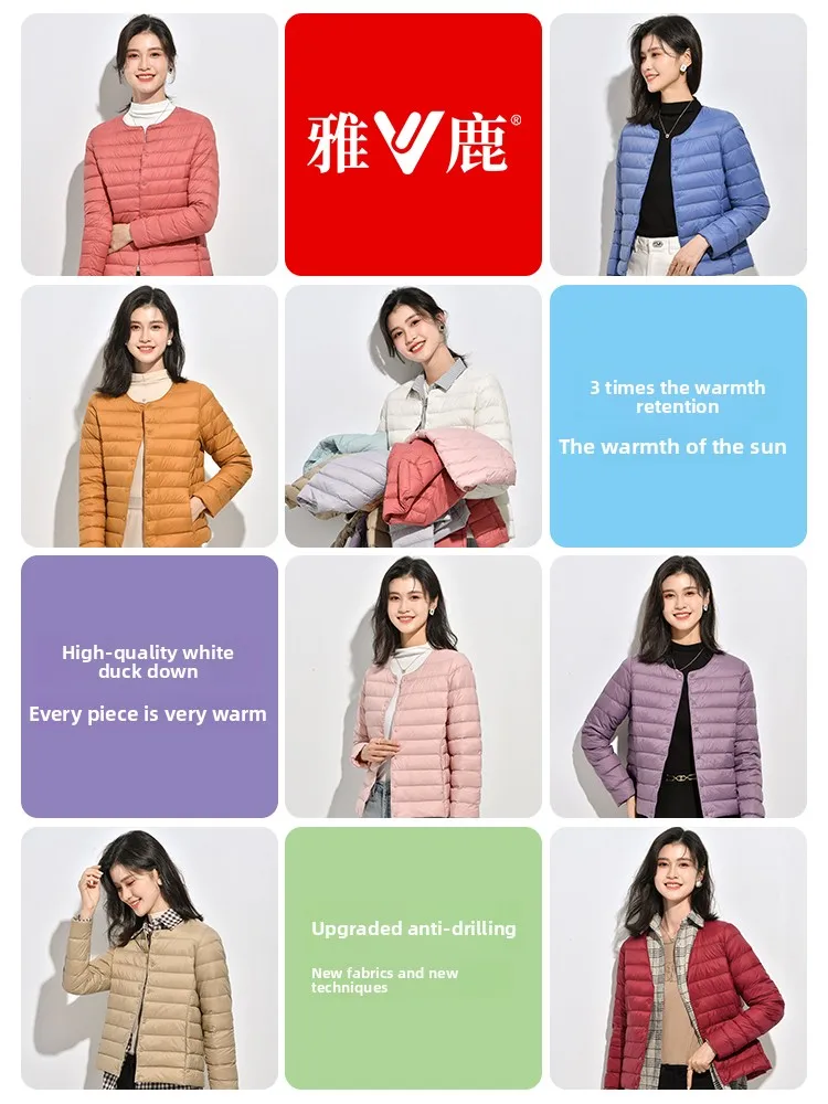 

Yaloo Women's Lightweight down Jaet round Ne ort Sle Inner Vest Brand Casual Faion Nylon Winter Outerwear