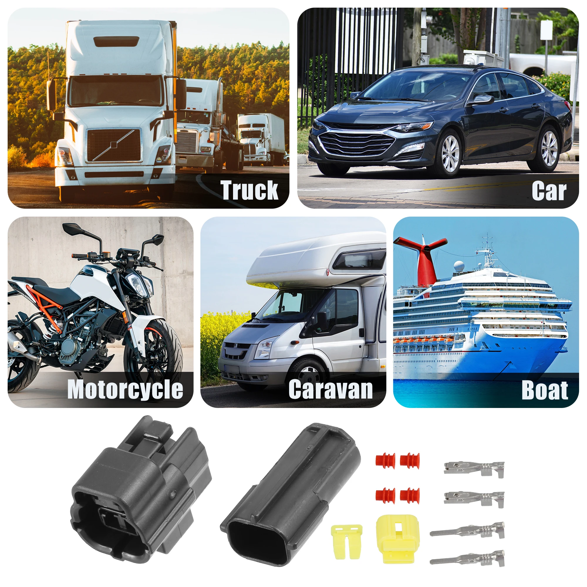 UXCELL 1 Set 2 Pin مجموعة توصيل مستشعر درجة حرارة الماء عالمية لشاحنة السيارة