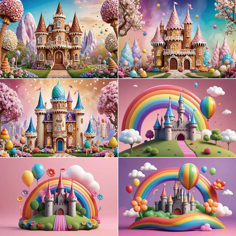 

MOON.QG Castle Birthday Party Photography Backdrop Winter Balloon Swimming Pool Photozone Background Child Studio Photocall