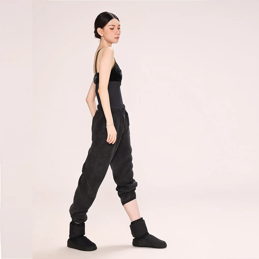 Ballet Leotard for Women Practice Dress with Wide Shoulders Velvet Gymnastics Performance Dress Adult Air Yoga Costume