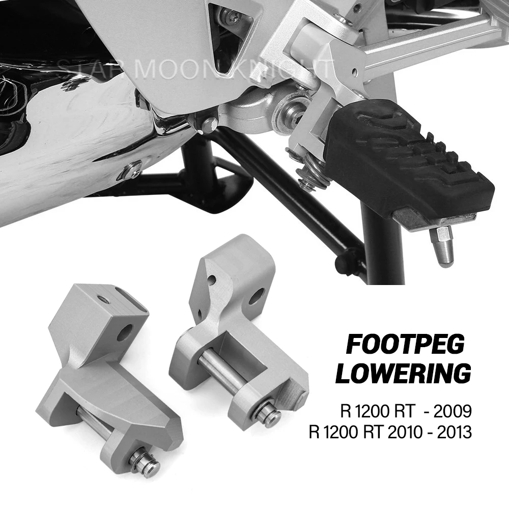 For BMW R1200RT R 1200 RT - 2009 2010 2011 2012 2013 Rider Foot Pegs Motorcycle Accessories Footpeg Lowering Kit Front