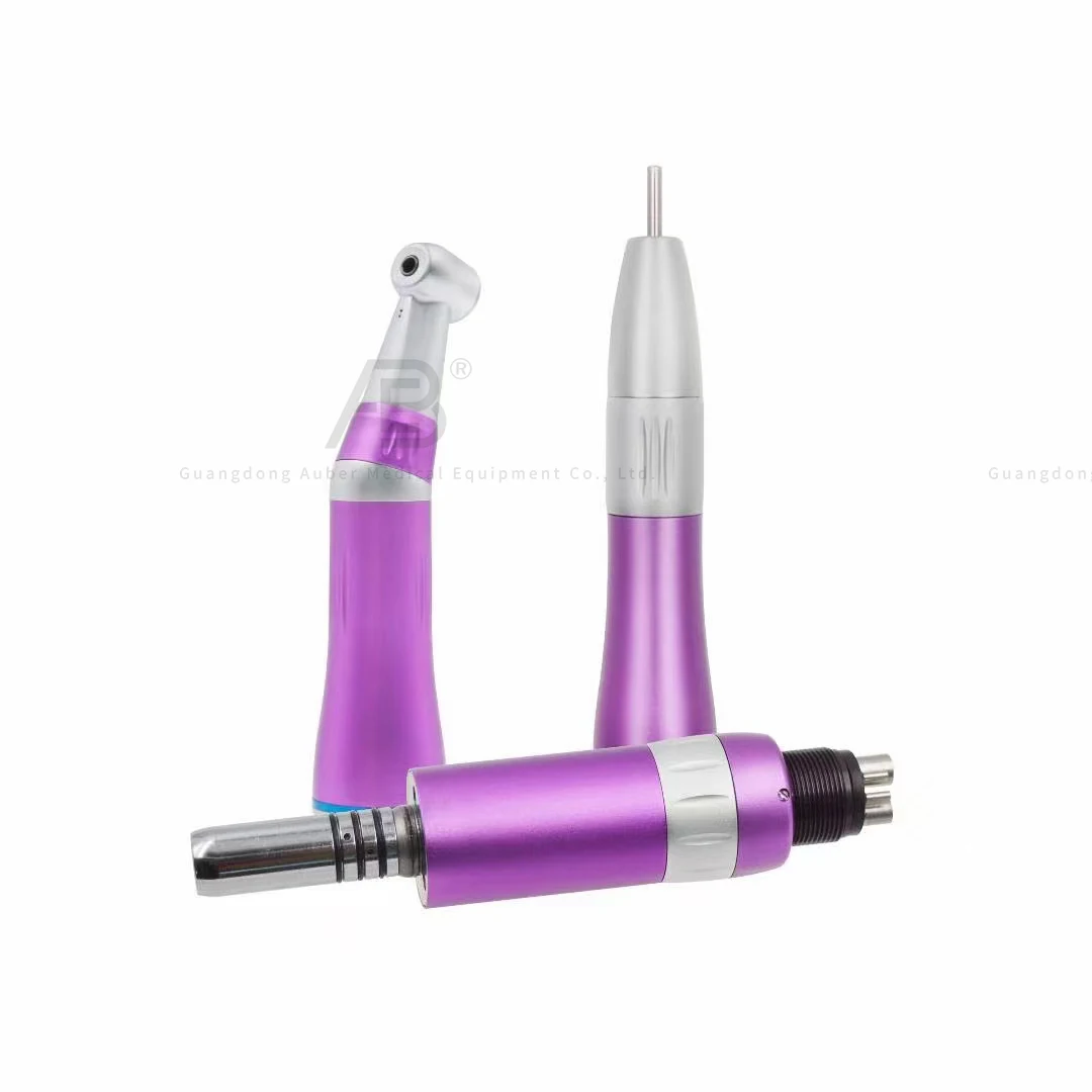 Low Speed Handpiece Kit Air Turbine Straight Contra Angle Air Motor Inner Water Spray 2/4Holes Turbine Handpiece colorful