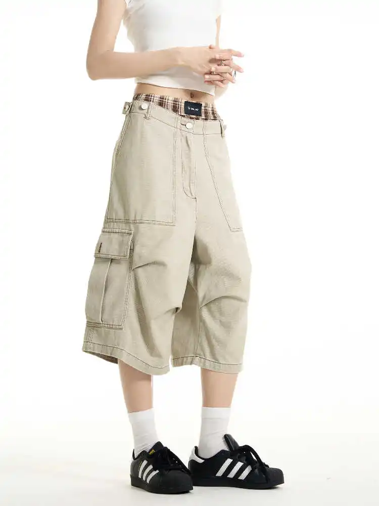 

Women's Baggy Cargo Jeans Vintage Y2K Oversizes Denim Pants Streetwear American Wide Leg Denim Trousers Japanese 2000s Clothes
