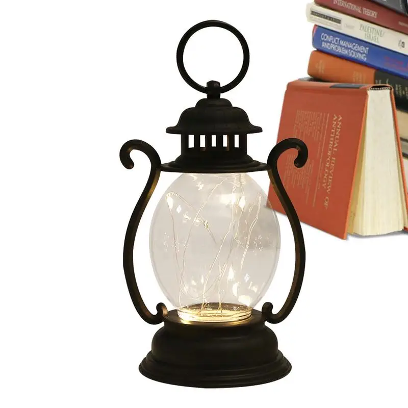 New Retro Lantern Hanging Lantern Battery Operated Rustic Lantern Antique Outdoor Lamp Portable Solar Candle Light Flickering